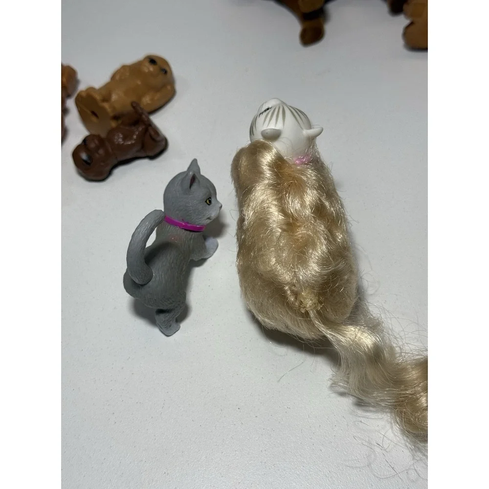 Barbie Pet Lot of 14. Marshmallow Cat, Dalmatian , Flocked Lab, Poodles +